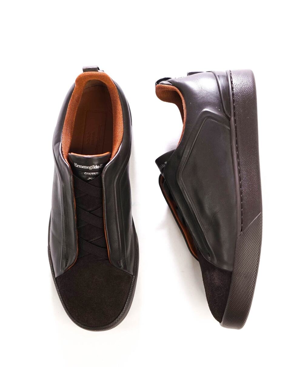 $950 ZEGNA -Brown COUTURE Triple Stitch Sneakers- US 8.5 (7.5UK